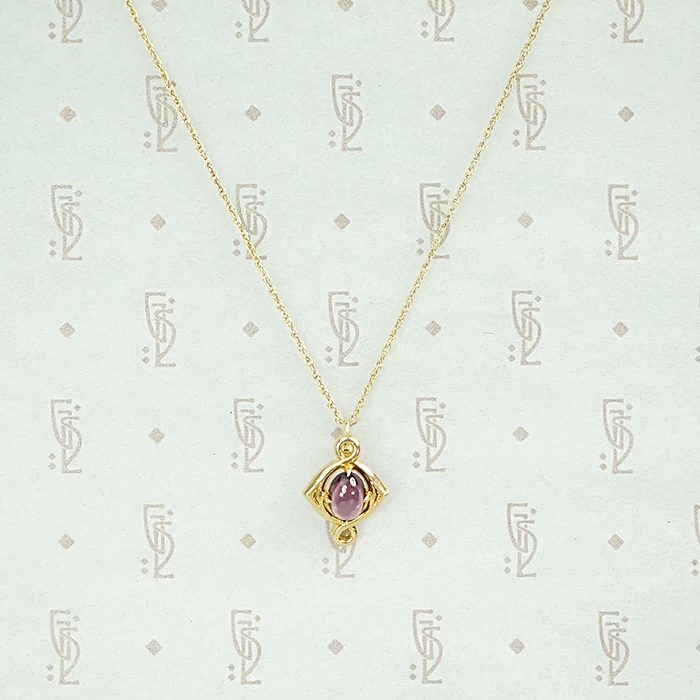 Art Nouveau Amethyst and Gold Pendant