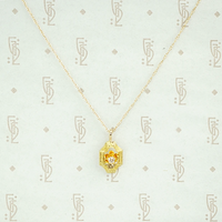 Beautifully Engraved Art Deco Gold and Diamond Pendant