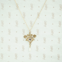 Amethyst and Pearl Acanthus Leaf Pendant