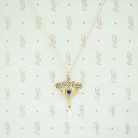 Amethyst and Pearl Acanthus Leaf Pendant