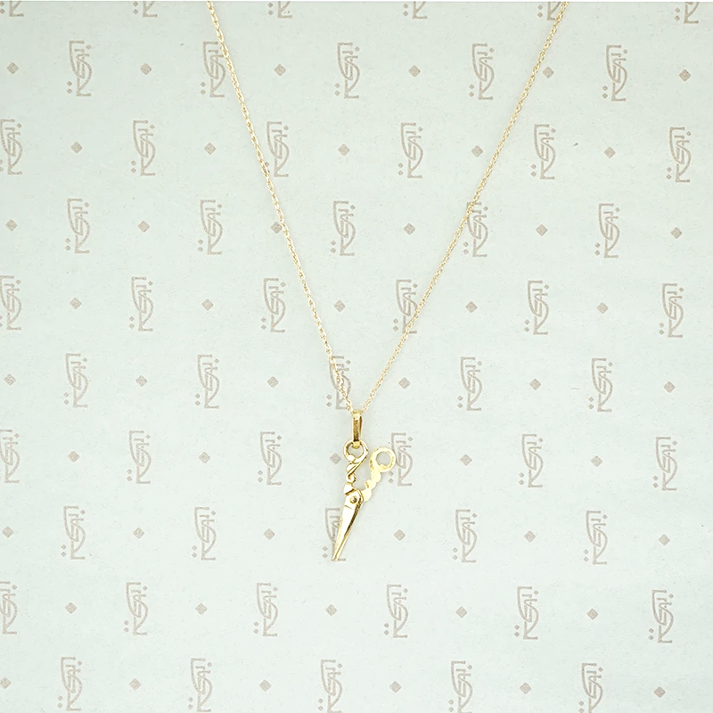Wee Gold Scissors Charm Necklace