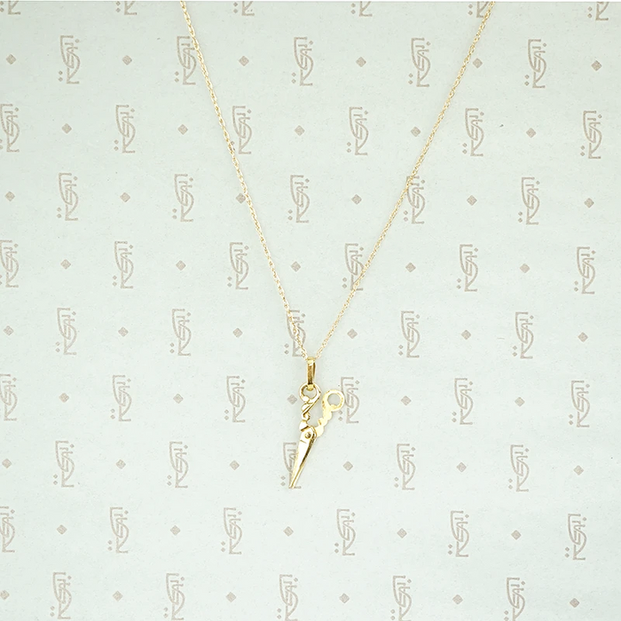 Wee Gold Scissors Charm Necklace