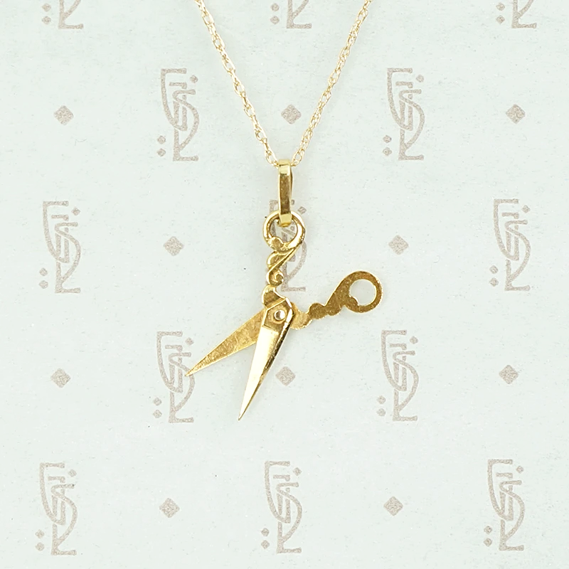 Wee Gold Scissors Charm Necklace
