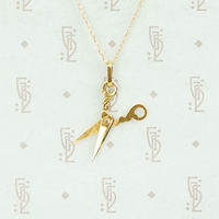 Wee Gold Scissors Charm Necklace