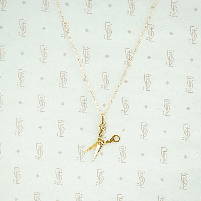 Wee Gold Scissors Charm Necklace