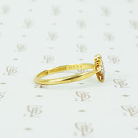 platinum on 18k yellow gold diamond checker ring side view