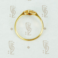 platinum on 18k yellow gold diamond checker ring side view