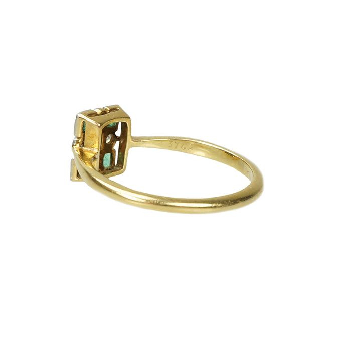 Vintage Emerald and Diamond Deco Ring