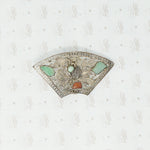 Chinese filigree fan dress clip