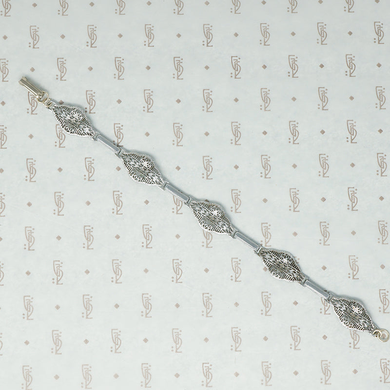 base metal 1920s filigree bracelet