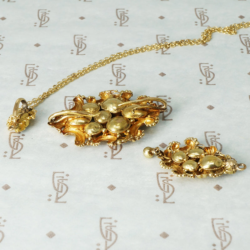 Georgian Chrysoberyl Demi-Parure in Fitted Box