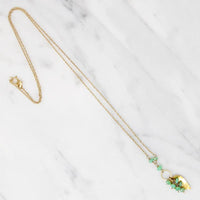 Chrysoprase Cluster with 18k Gold Leaf Necklace by brunet