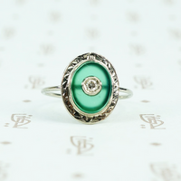 chrysoprase white gold ring