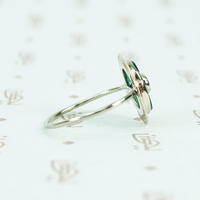 chrysoprase white gold ring side detail