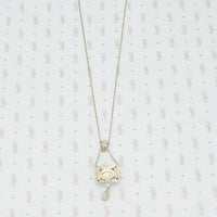 austro-hungarian chrysoprase and mother of pearl pendant in gilt silver back
