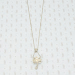 austro-hungarian chrysoprase and mother of pearl pendant in gilt silver back