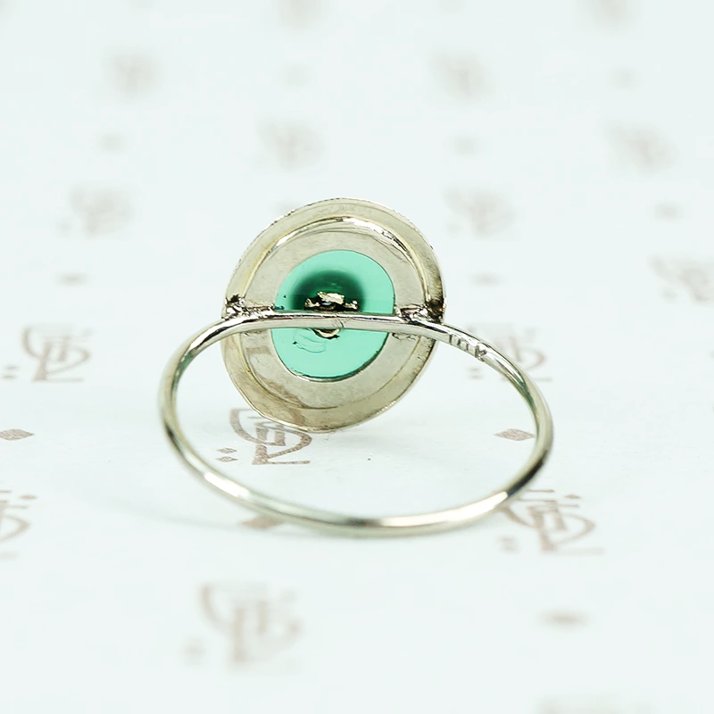chrysoprase white gold ring back