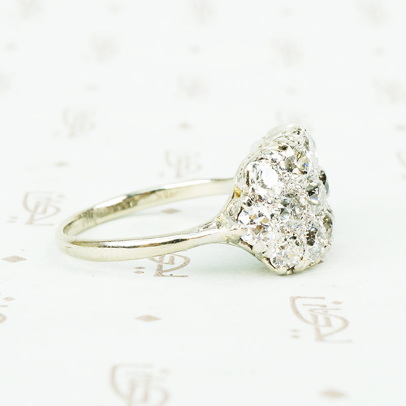 The Chunkiest Antique Diamond Panel Ring