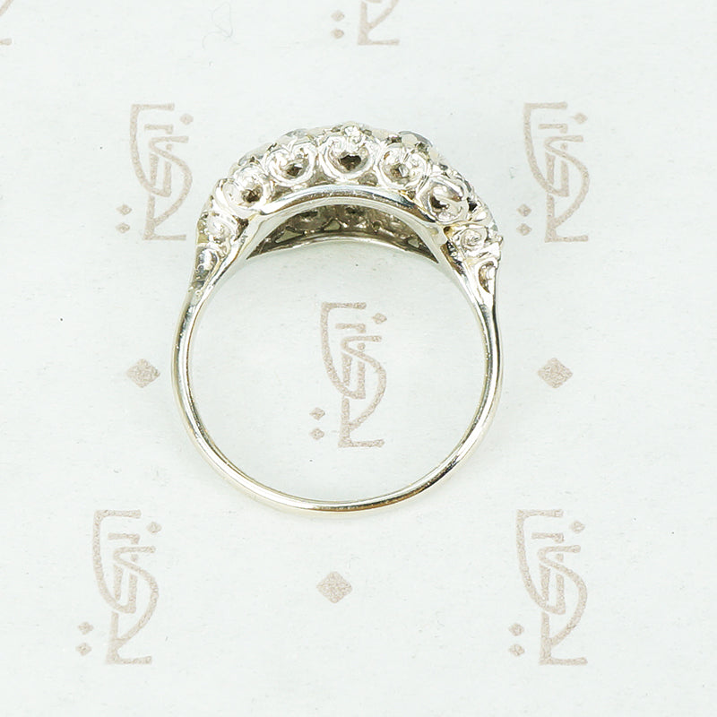 The Chunkiest Antique Diamond Panel Ring