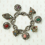 Unique Vintage Silver Charm Bracelet