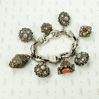 Unique Vintage Silver Charm Bracelet