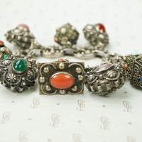 Unique Vintage Silver Charm Bracelet