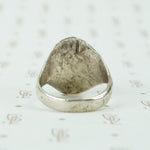 Coin Silver Chunky Turquoise and Coral Ring