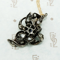 antique table cut diamond necklace