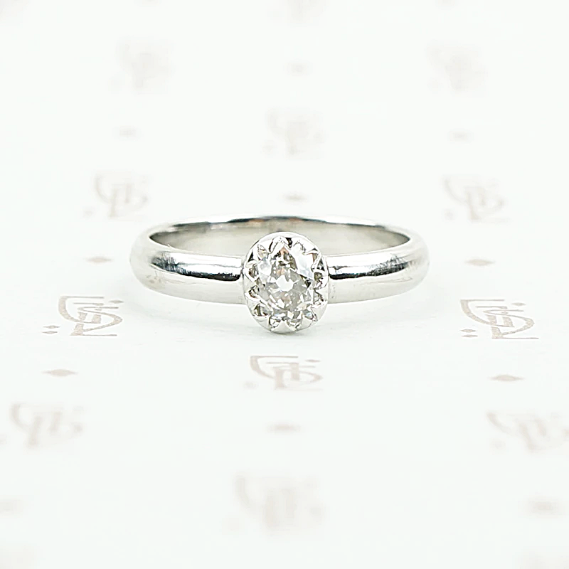 The Chunky Mine Cut Diamond Ring in Platinum by GSL