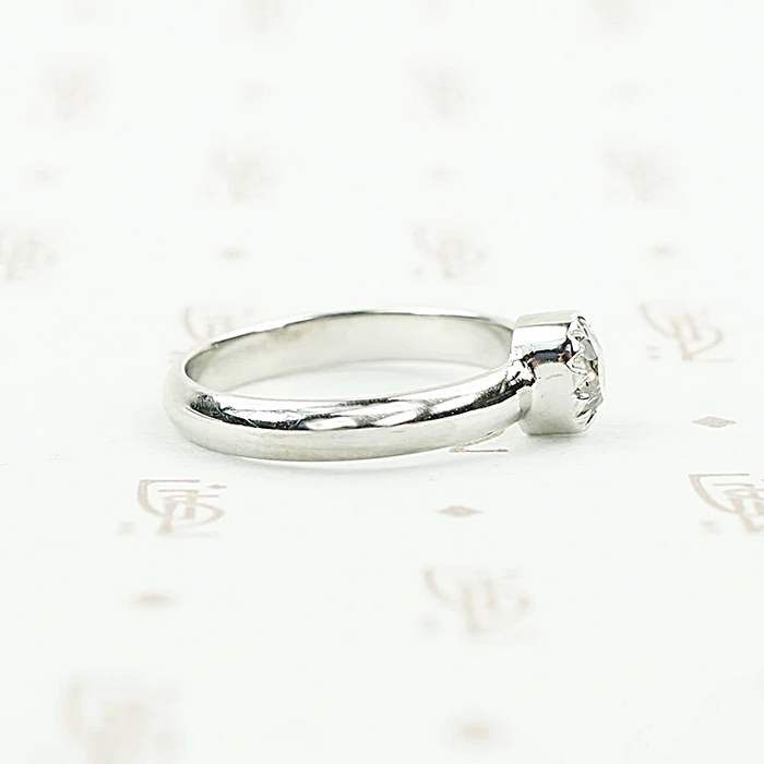 The Chunky Mine Cut Diamond Ring in Platinum by GSL