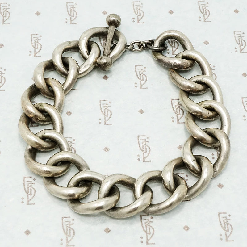 chunky silver link bracelet