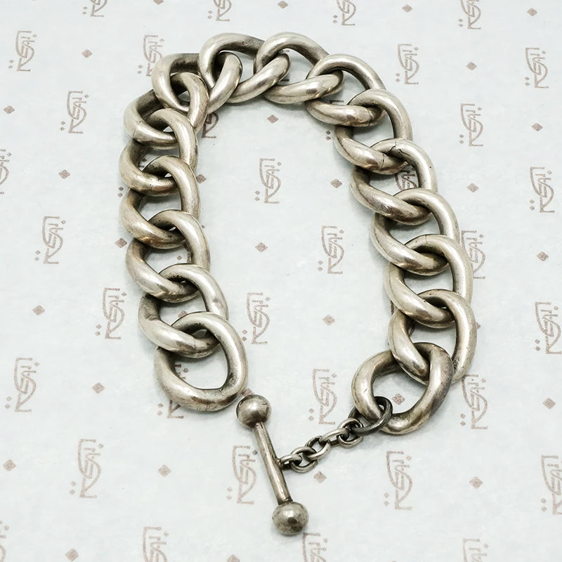 chunky silver link bracelet