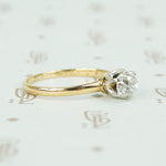 chunky old mine cut diamond solitaire circa 1895 side view