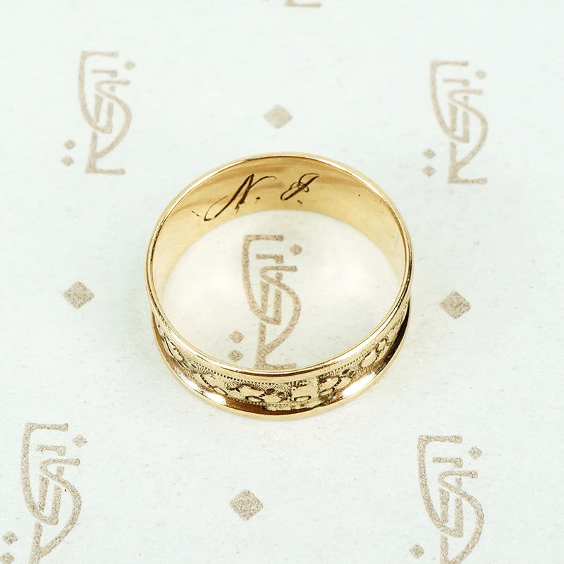 1860's Gold Wide Fancy Band
