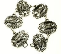 Cini Sterling Silver Bracelet mid century Gothic Revival