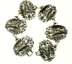 Cini Sterling Silver Bracelet mid century Gothic Revival
