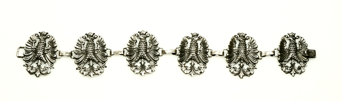 Cini Sterling Silver Bracelet mid century Gothic Revival