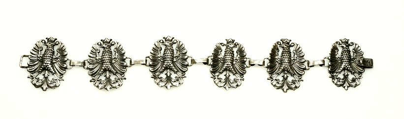 Cini Sterling Silver Bracelet mid century Gothic Revival