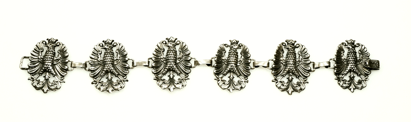 Cini Sterling Silver Bracelet mid century Gothic Revival