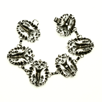 Cini Sterling Silver Bracelet mid century Gothic Revival