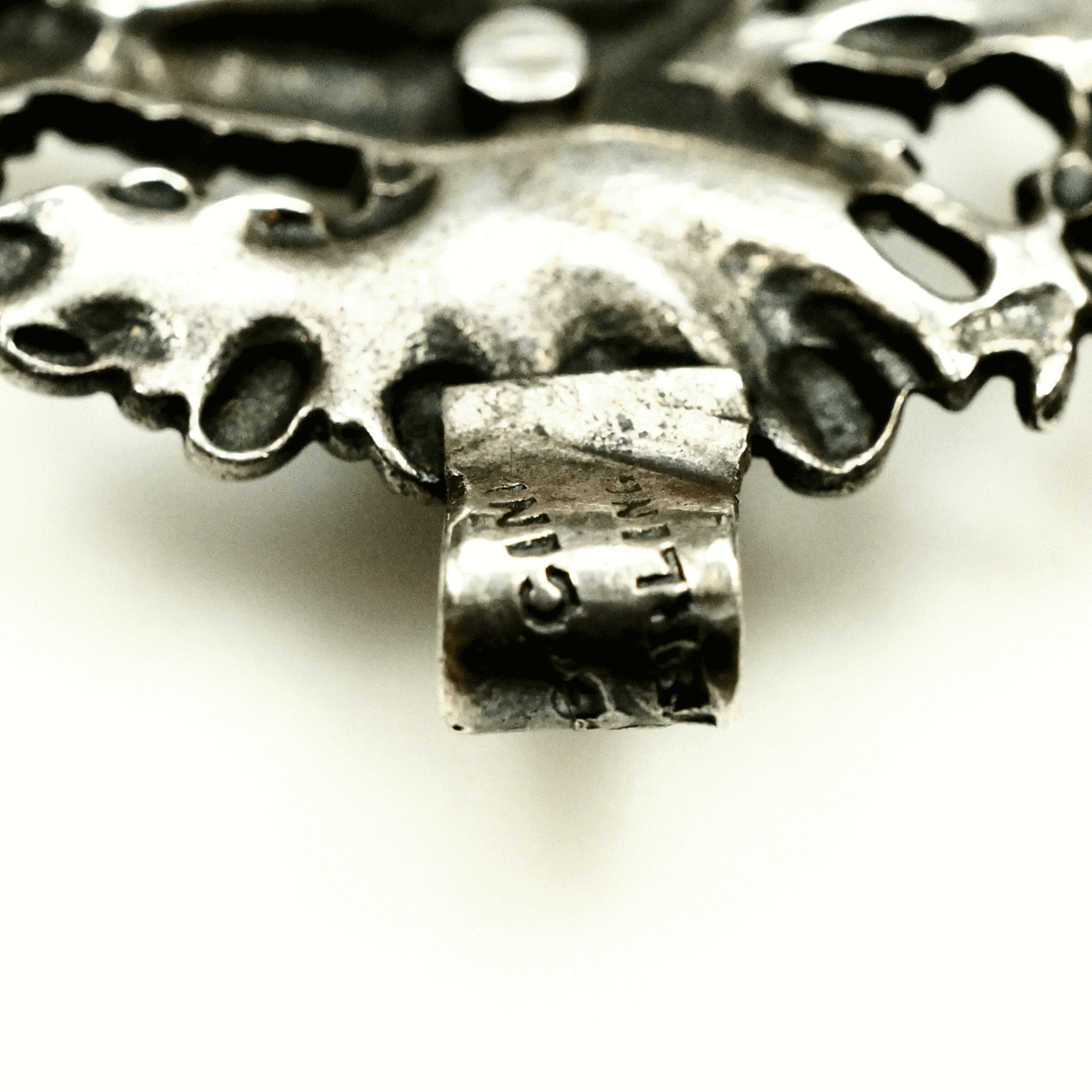 Cini Sterling Silver Bracelet mid century Gothic Revival