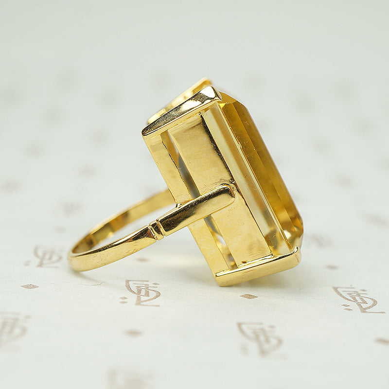 Make a Big Statement Citrine and 18k Ring
