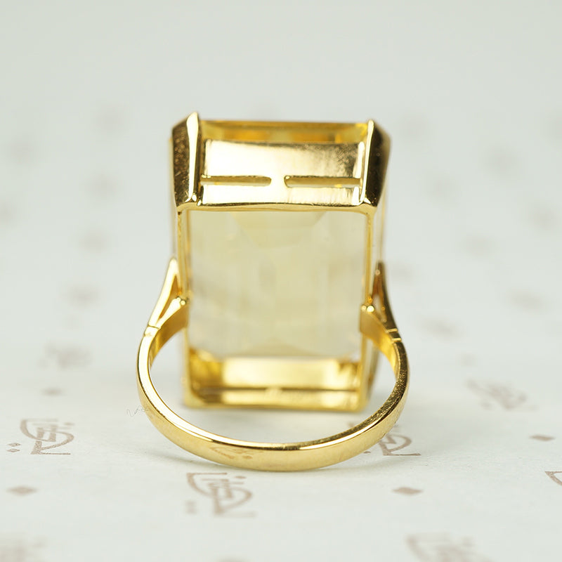 Make a Big Statement Citrine and 18k Ring