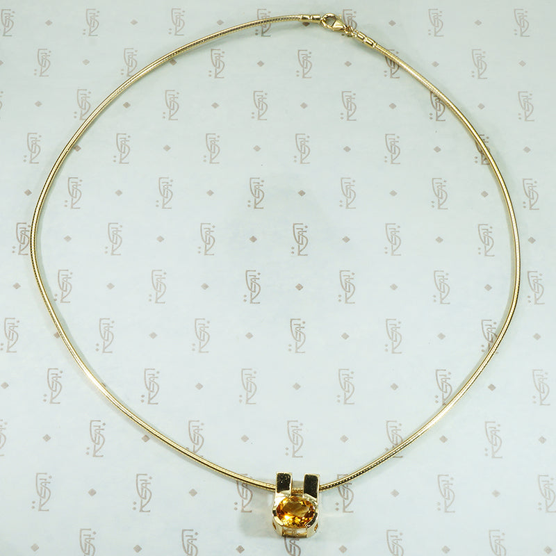 Classic Gold Vintage Citrine Slide Pendant