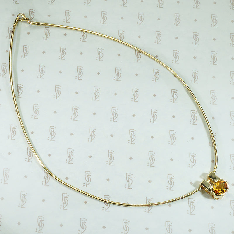 Classic Gold Vintage Citrine Slide Pendant