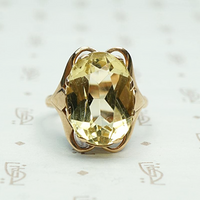 Russian Sunny Citrine Cocktail Ring in Rose Gold
