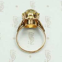 Russian Sunny Citrine Cocktail Ring in Rose Gold, back view.
