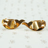 Vintage 1940s Retro Rose Gold and Citrine Ear Clips