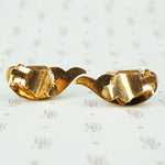 Vintage 1940s Retro Rose Gold and Citrine Ear Clips