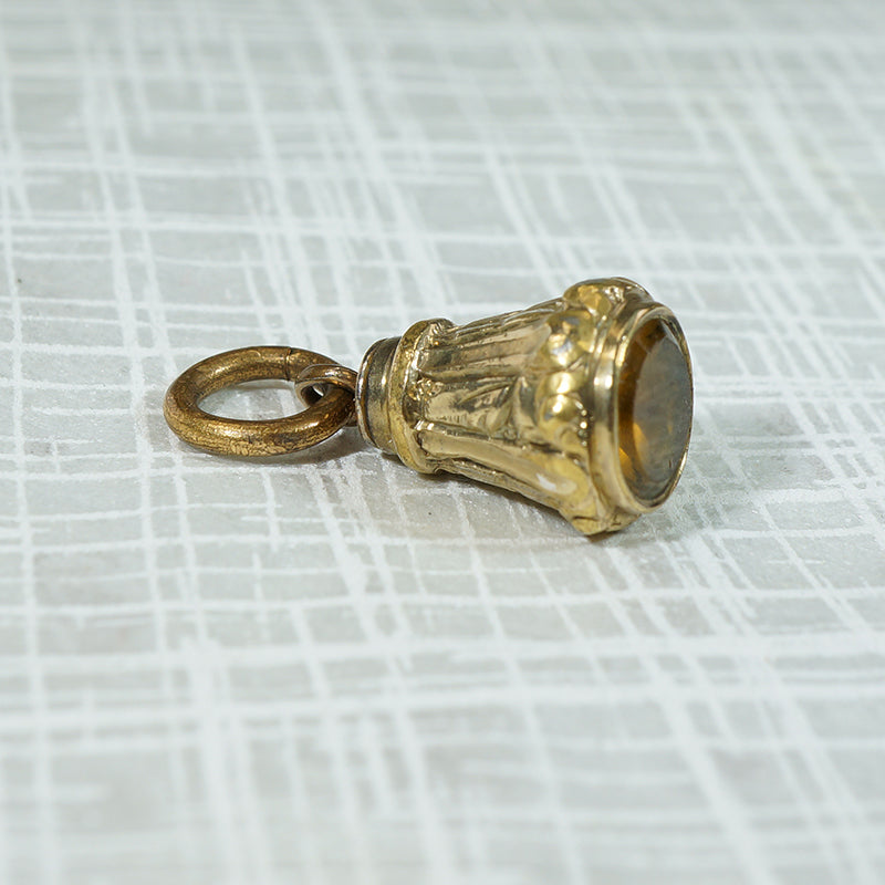 19th Century Fancy Fob with Citrine-Colored Glass